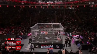 Seth Rollins Vs Cm Punk Steel Cage Full Match Raw 3/10/25