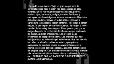 "Es cierto, que estamos bajo un gran ataque pero de globalista desde hace 7 años"